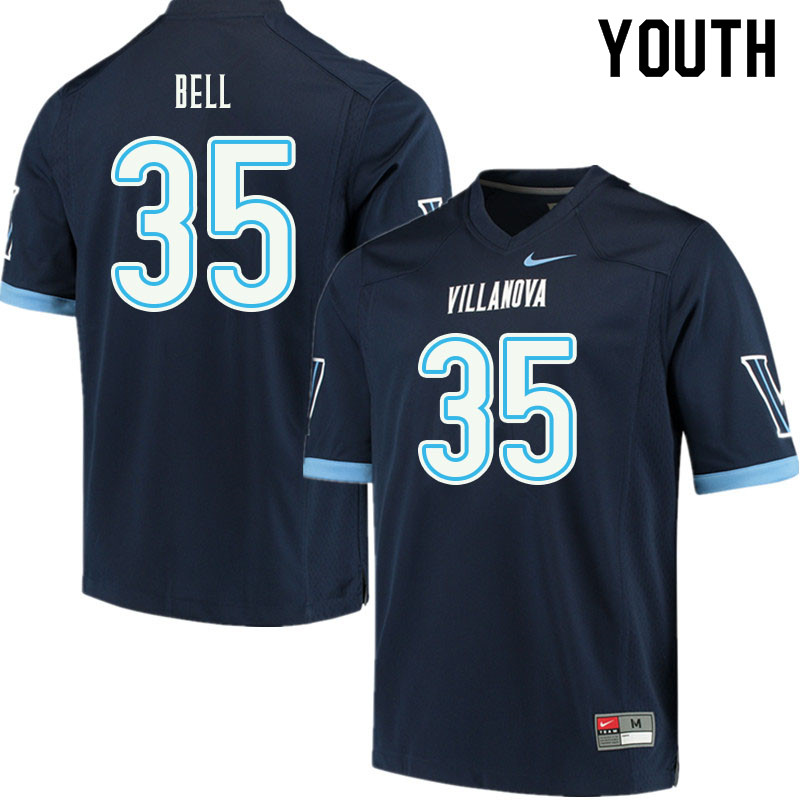Youth #35 Brendan Bell Villanova Wildcats College Football Jerseys Sale-Navy